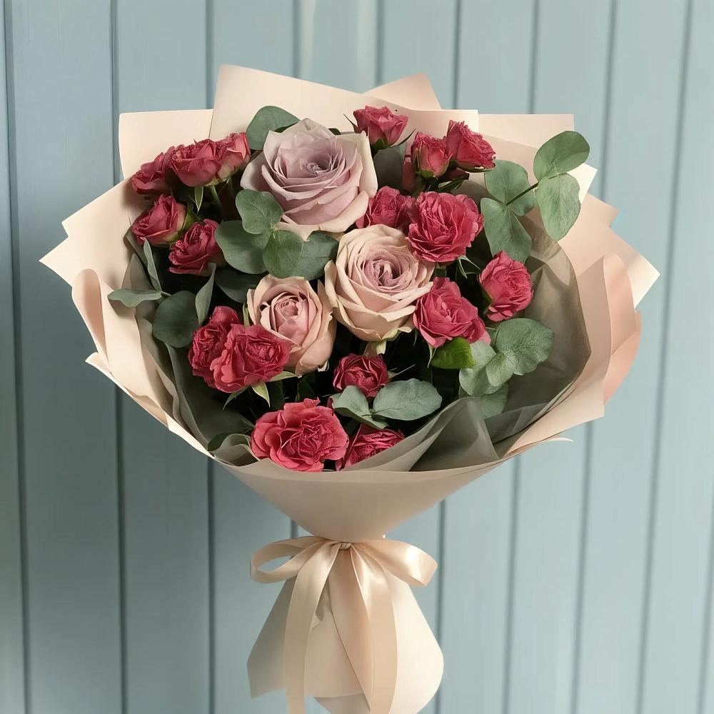 Букет цветов из: Гвоздики и Розы в Большое Гридино