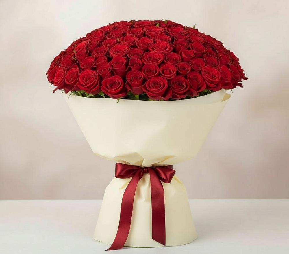 Букет 101 Красная роза Милано в Большое Гридино