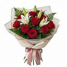 Букет цветов из:  Лилии и Розы в Большое Гридино