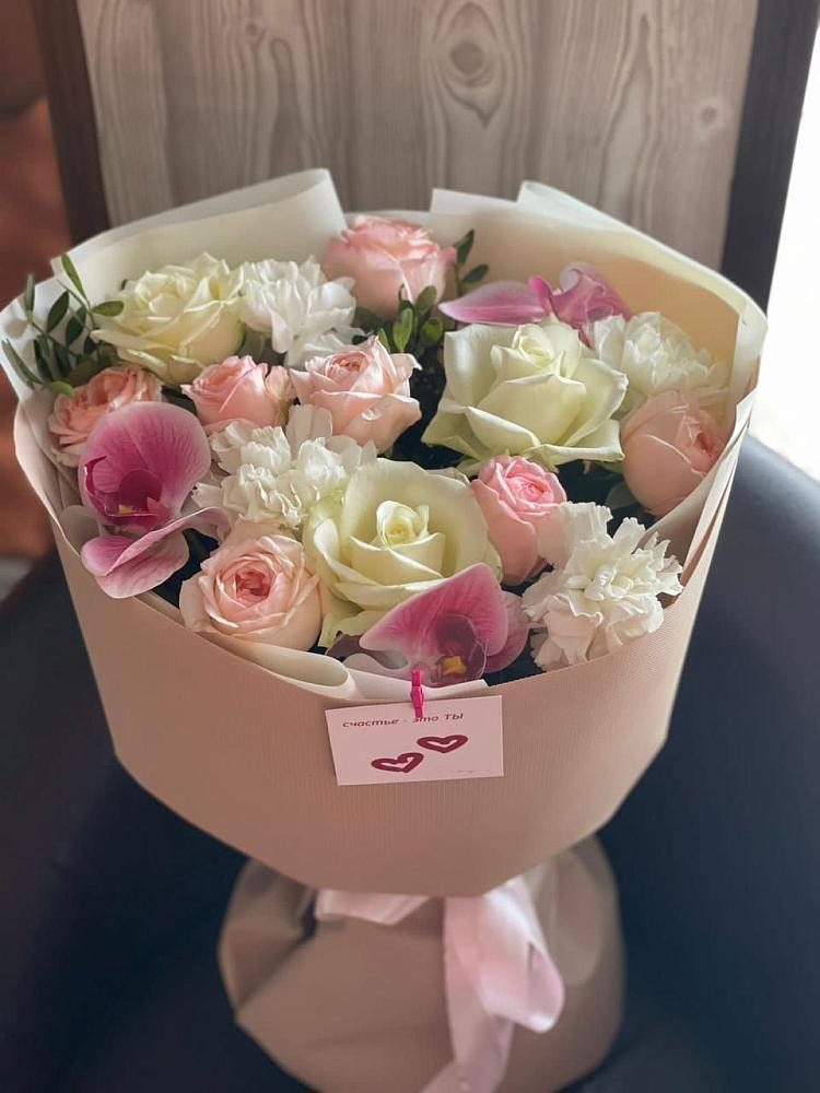 Букет цветов из: Орхидеи, Розы и Гвоздики в Большое Гридино