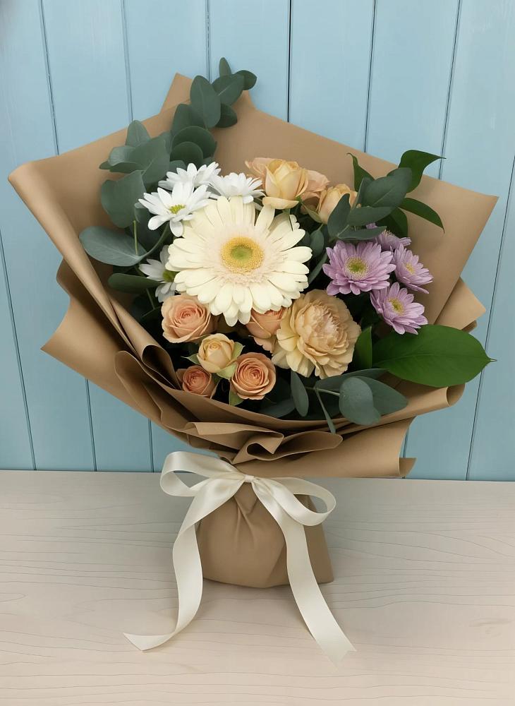 Букет цветов из: Герберы и Хризантемы в Большое Гридино