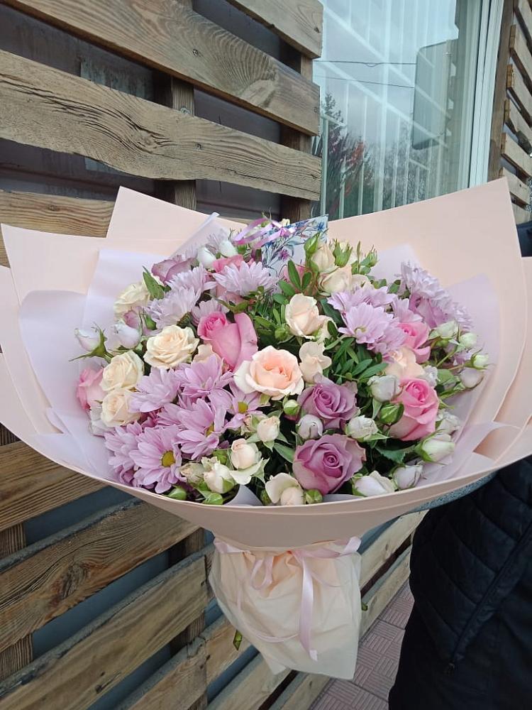 Букет цветов из: Розы и Хризантемы в Большое Гридино