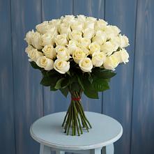 Букет 51 Белая роза Эдлесс Лав в Большое Гридино