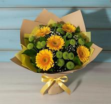 Букет цветов из:  Герберы и Хризантемы в Большое Гридино