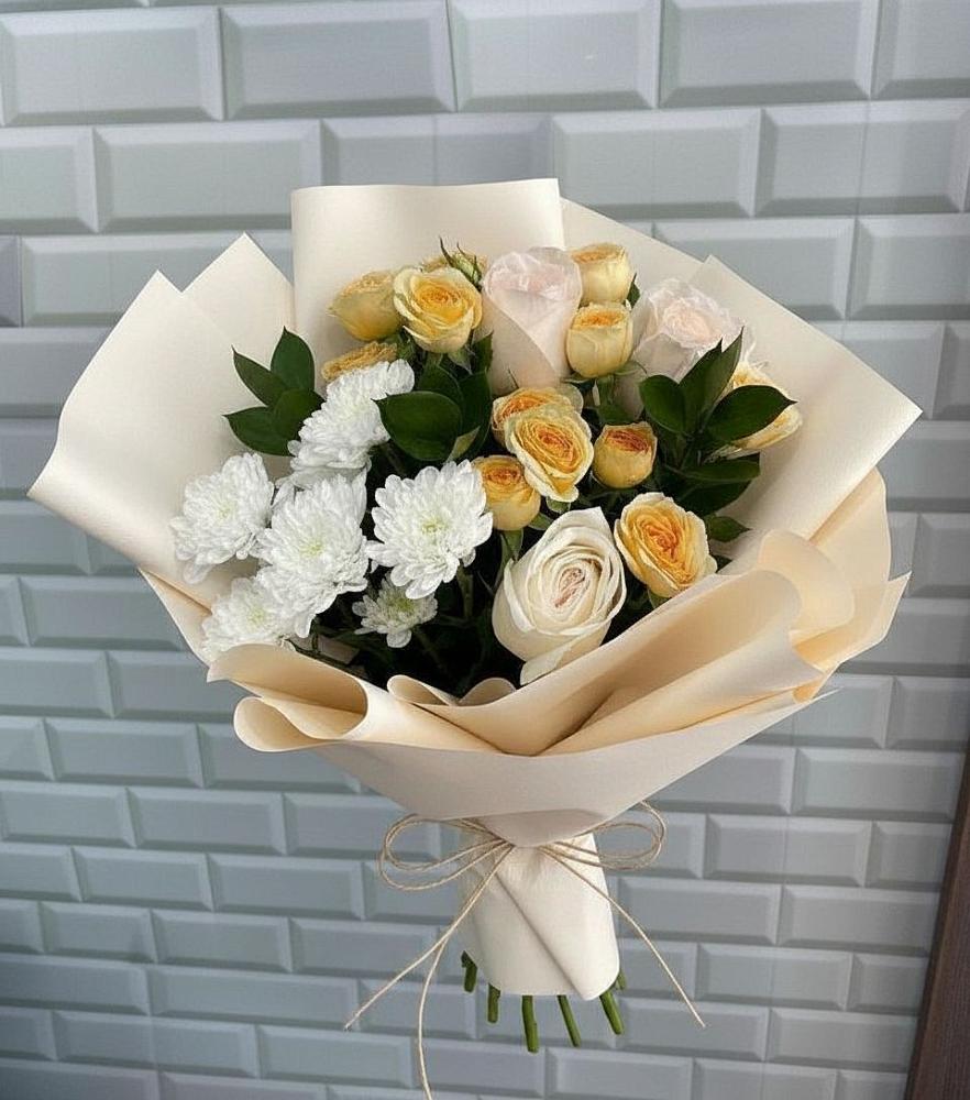 Букет цветов из: Розы и Хризантемы в Большое Гридино