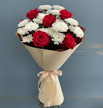 Букет цветов из:  Розы и Хризантемы в Большое Гридино