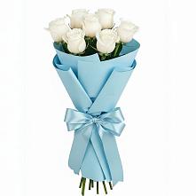 Букет 7 белых роз Проуд в Большое Гридино