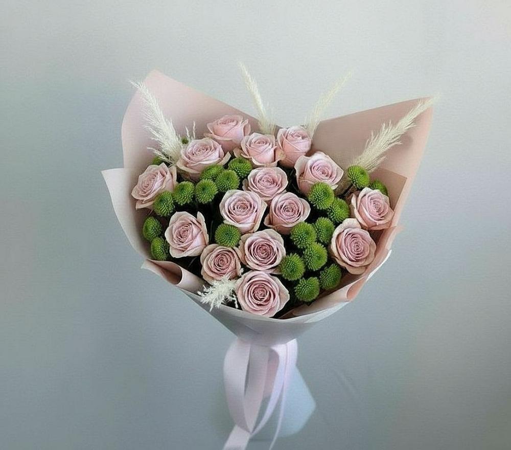 Букет цветов из: Розы и Хризантемы в Большое Гридино