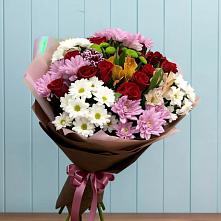 Букет цветов из:  Розы, Хризантемы и Альстромерии #REPLACE_PRED# Большое Гридино