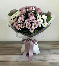 Букет цветов из:  Хризантемы и Розы в Большое Гридино