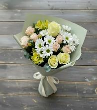 Букет цветов из:  Альстромерии, Розы и Хризантемы в Большое Гридино